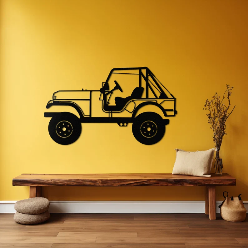 Retro Jeep Metal Wall Hanging for Home & Café Decor - Image 7