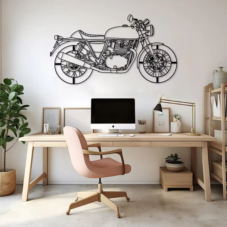 Retro Motorcycle Wall Art | Bike Wall Decor for Home - Image 2