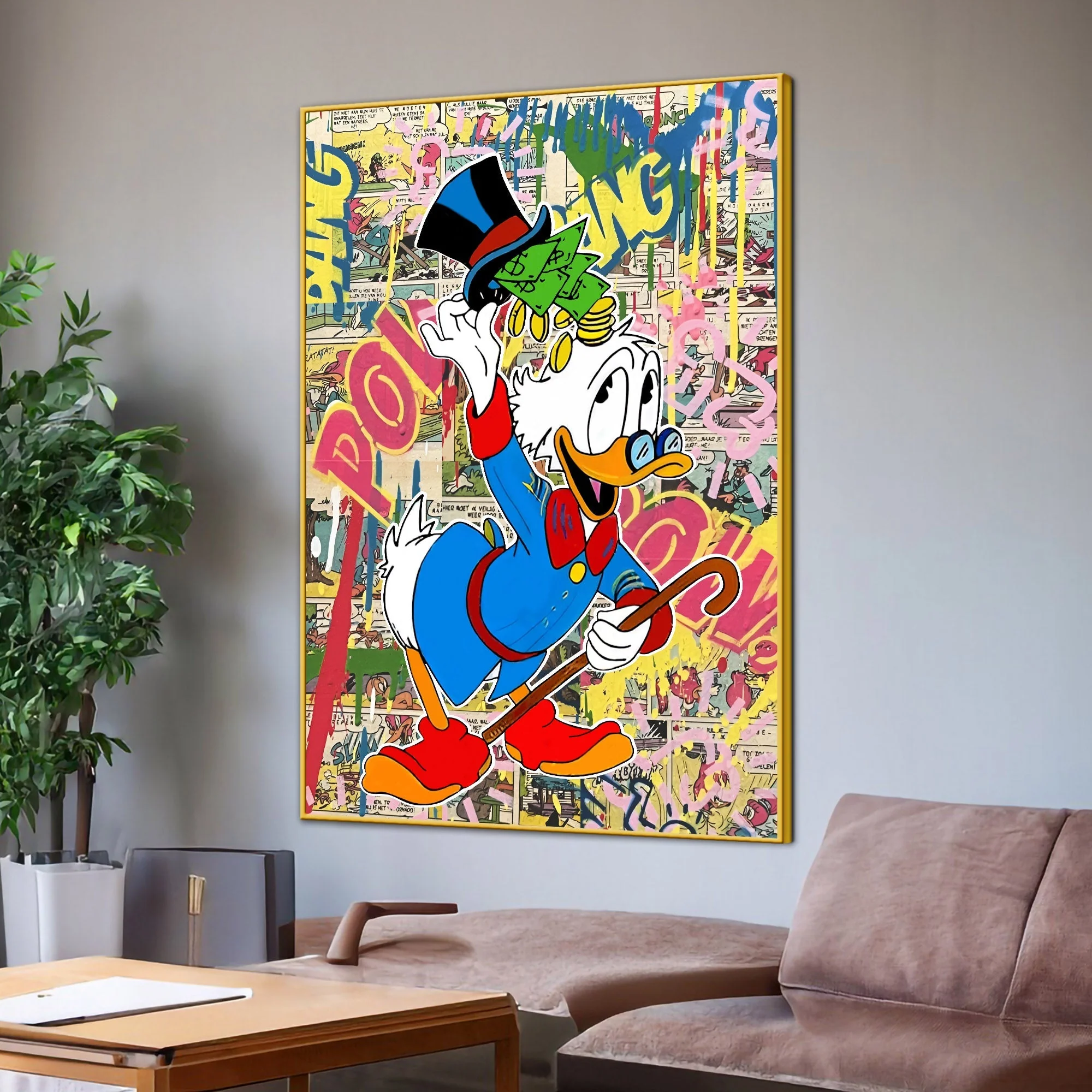 Richie Donald Duck Cotton Canvas Wall Painting - Image 3