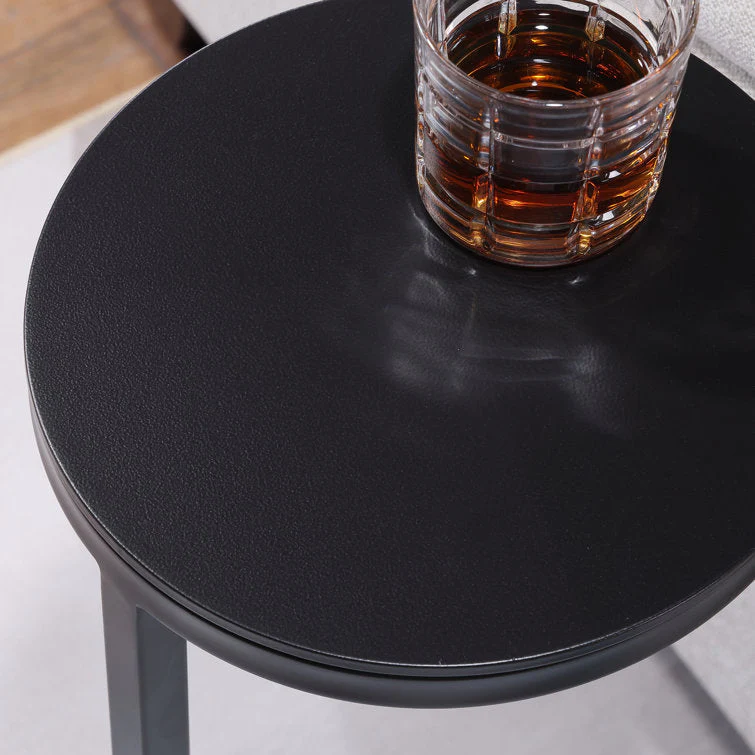 Ring Base Black Marble Designer Side Table - Image 4