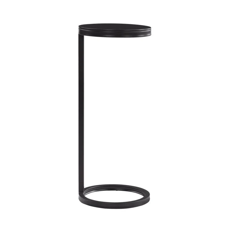 Ring Base Black Marble Designer Side Table - Image 6