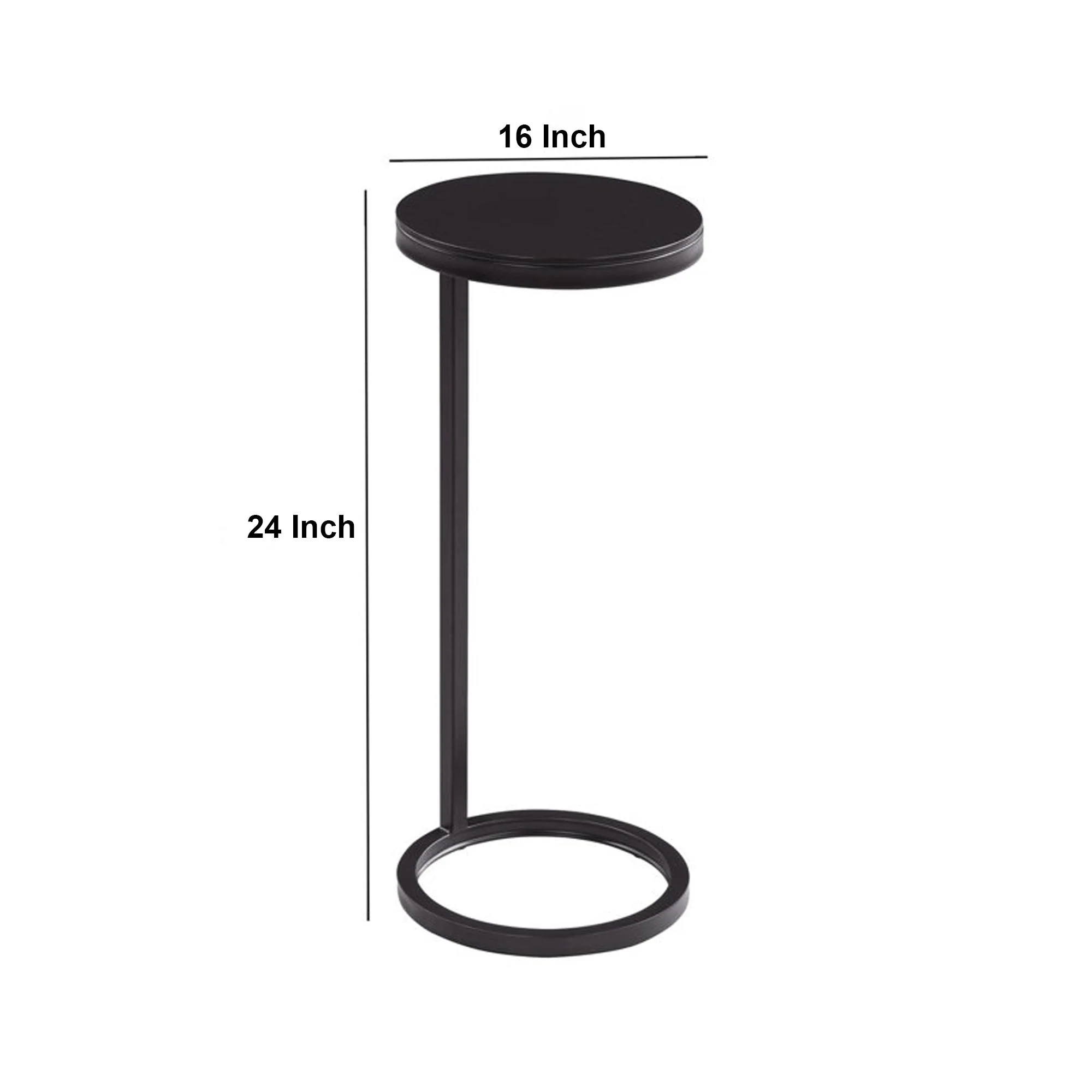 Ring Base Black Marble Designer Side Table - Image 7
