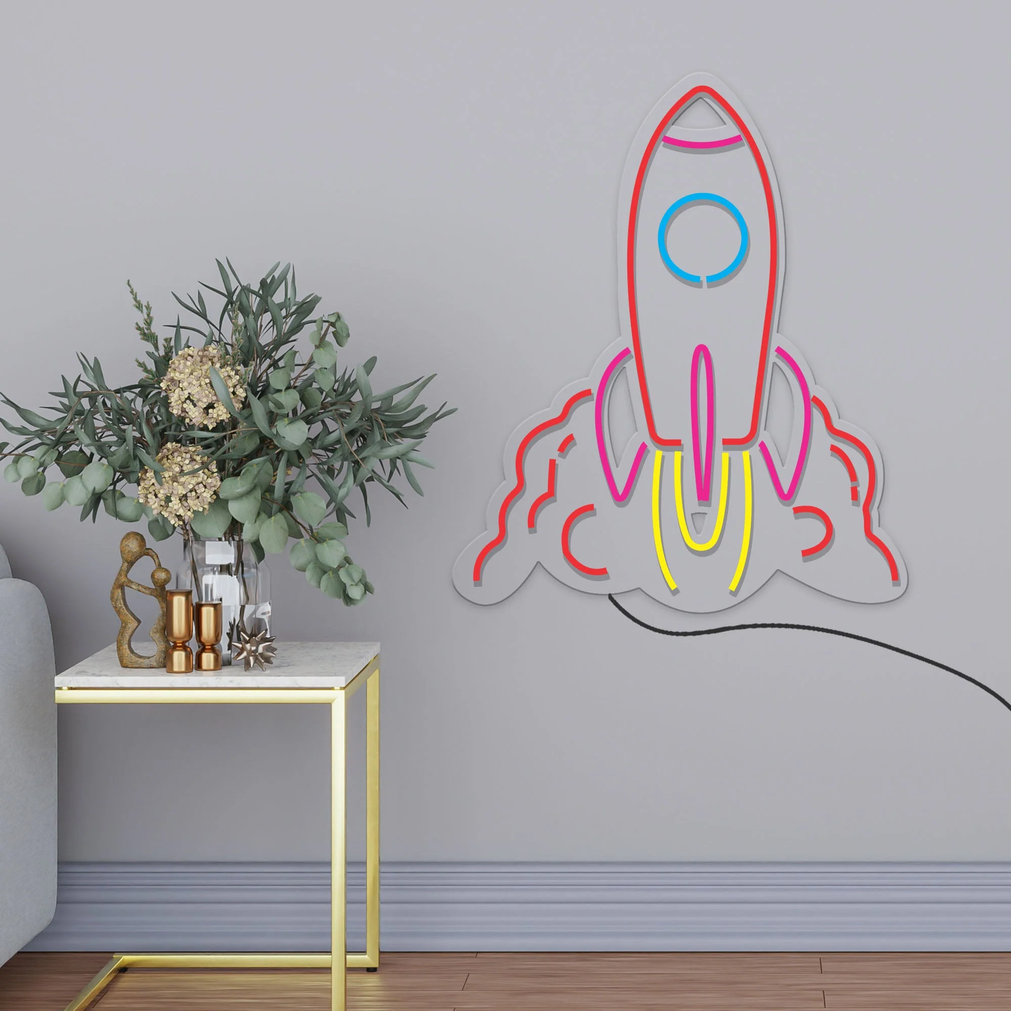 Rocket Launch Time Neon Sign LED Light - Image 2