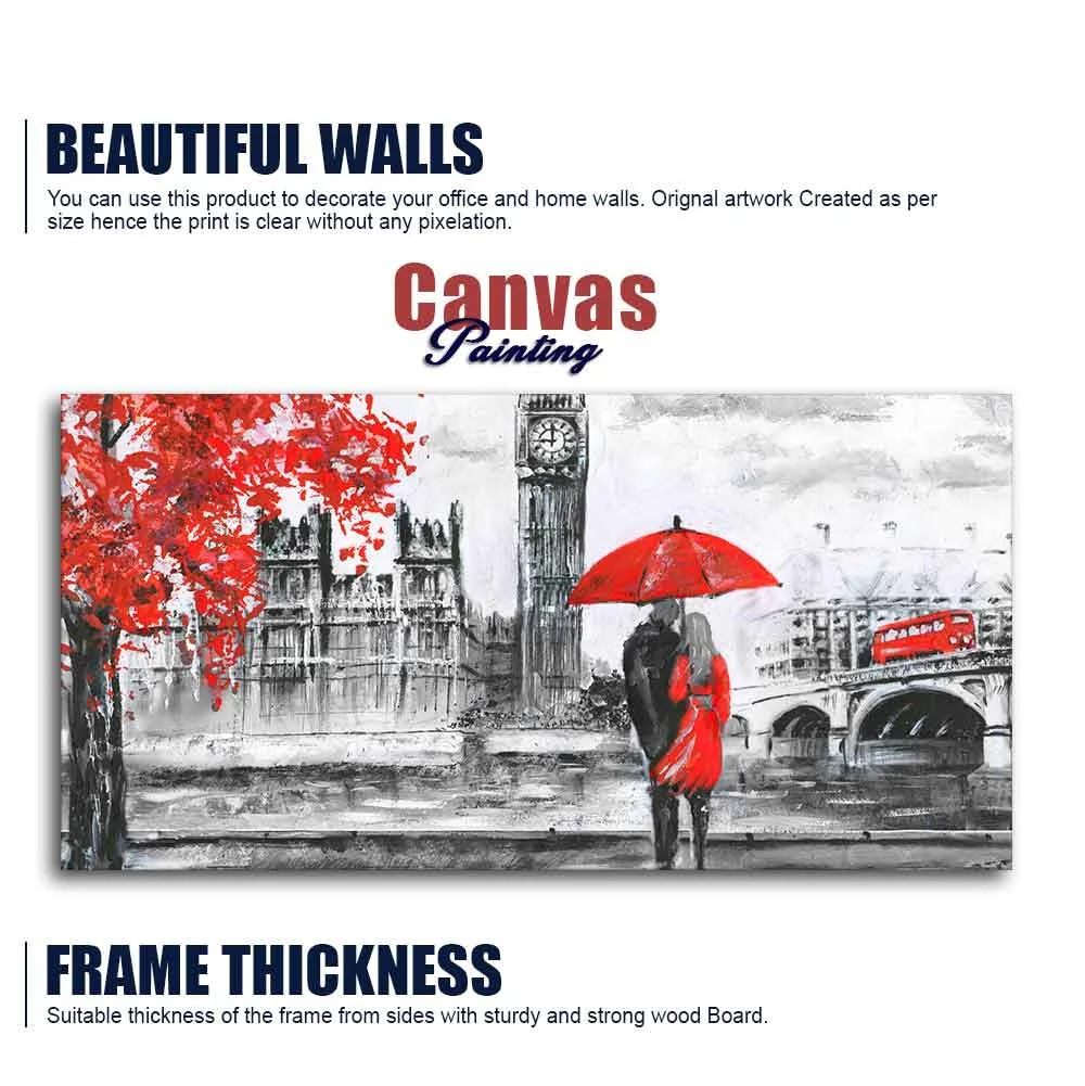 Beautiful Scenery of Couple Dating Canvas Wall Painting - Image 6