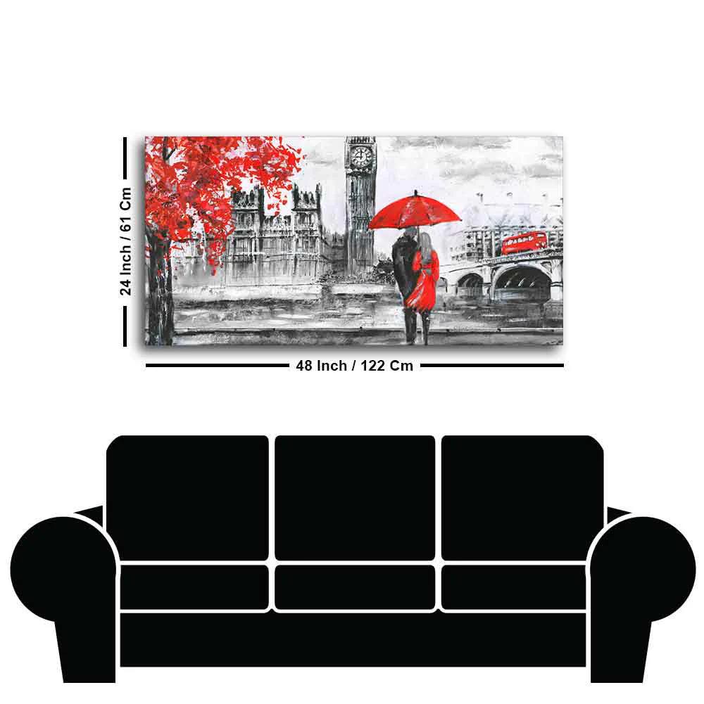Beautiful Scenery of Couple Dating Canvas Wall Painting - Image 7