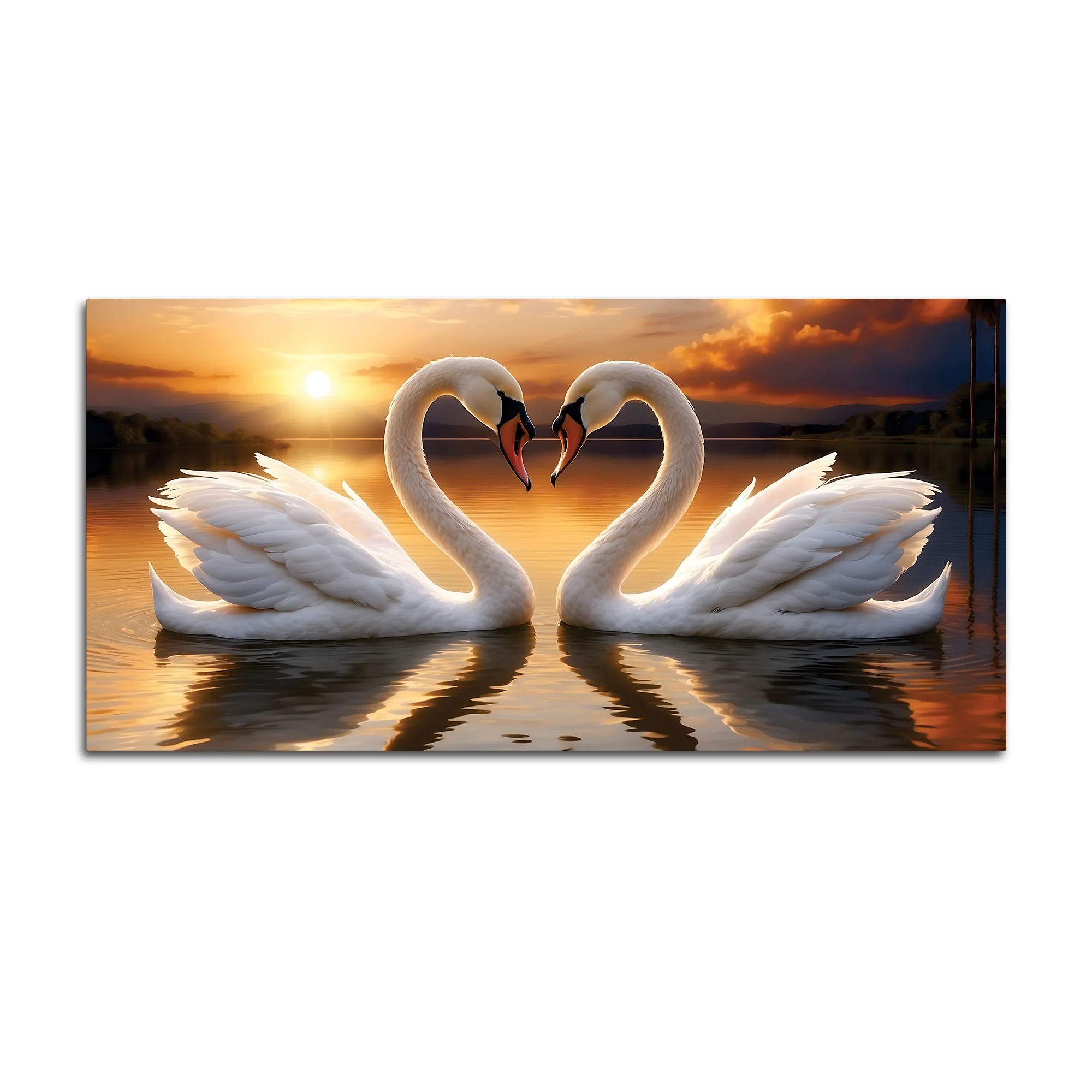 Romantic Swan Couple Wall Painting for Living Room Décor - Image 4