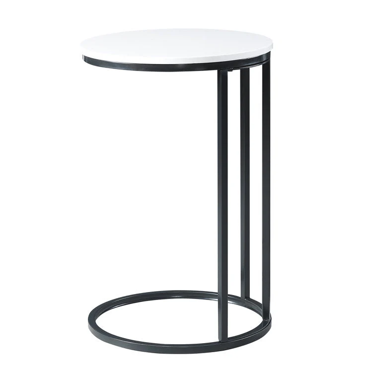 Round White Marble Designer Side Table - Image 5
