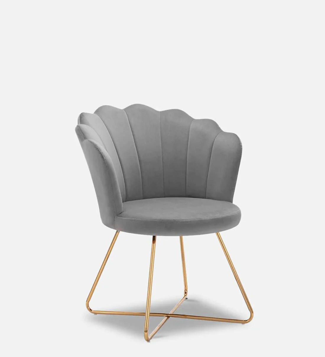 Rounded Back Grey Velvet Premium Accent Chair - Image 2