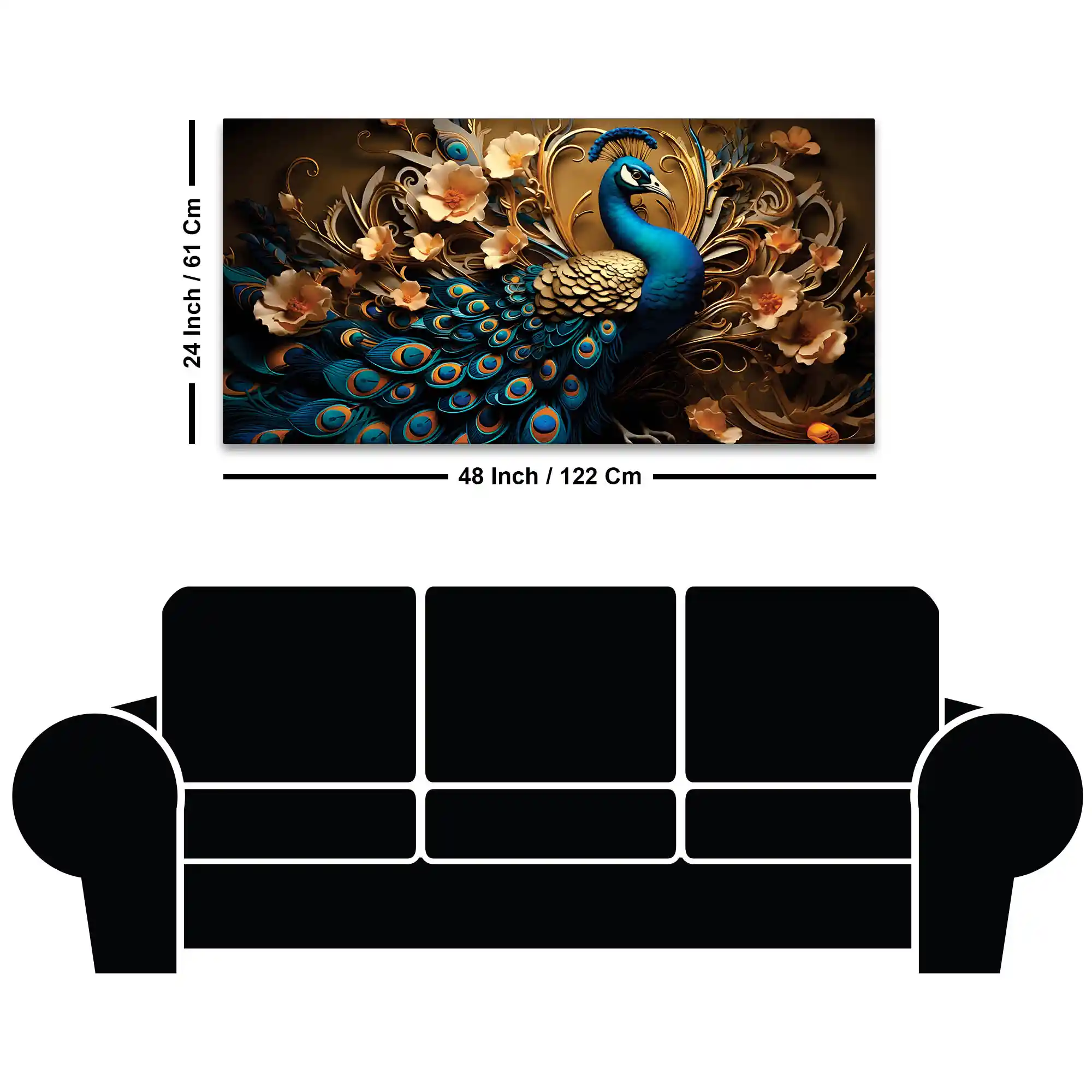 Royal Bird Peacock Premium Canvas Wall Painting for Home & Office Spaces - Image 8