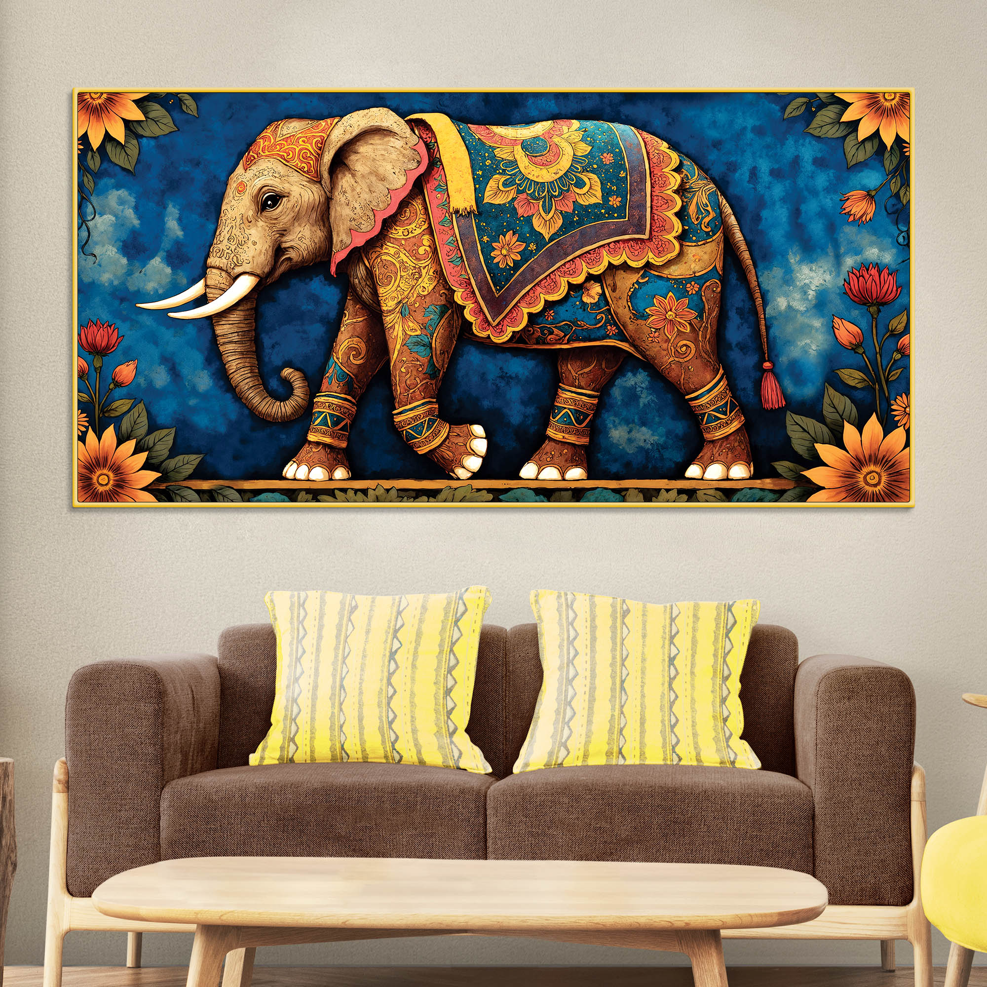 Royal Elephant Wall Art Canvas Wall Painting - Image 2