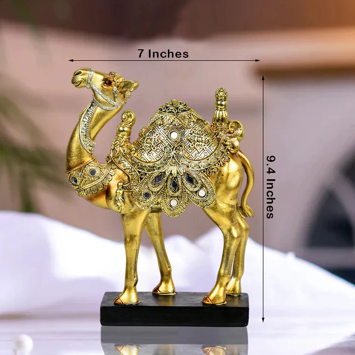 Royal Golden Camel Figurine Resin Table Decoration Showpiece - Image 5