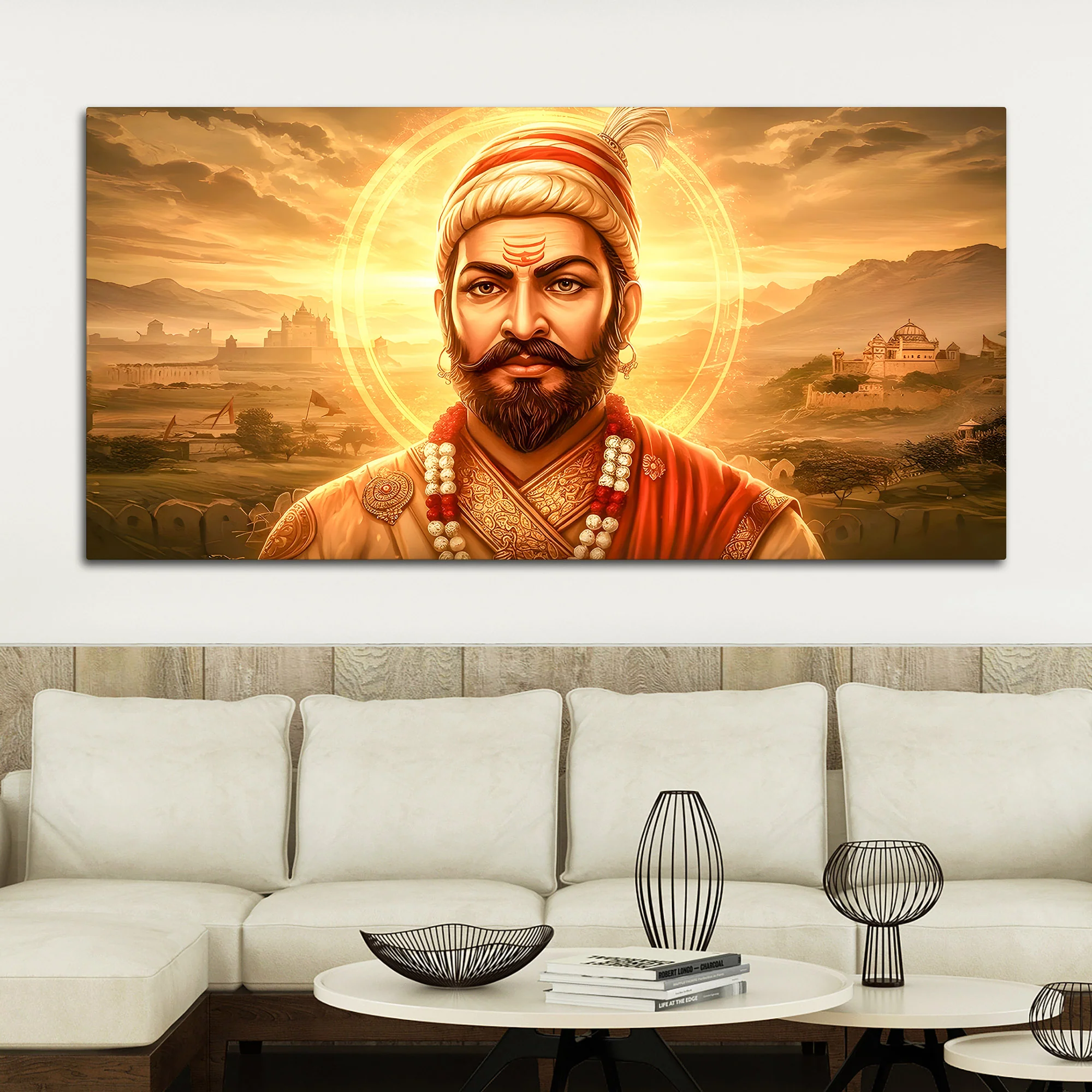Royal Indian Chhatrapati Shivaji Maharaj Wall Art Painting - Image 3