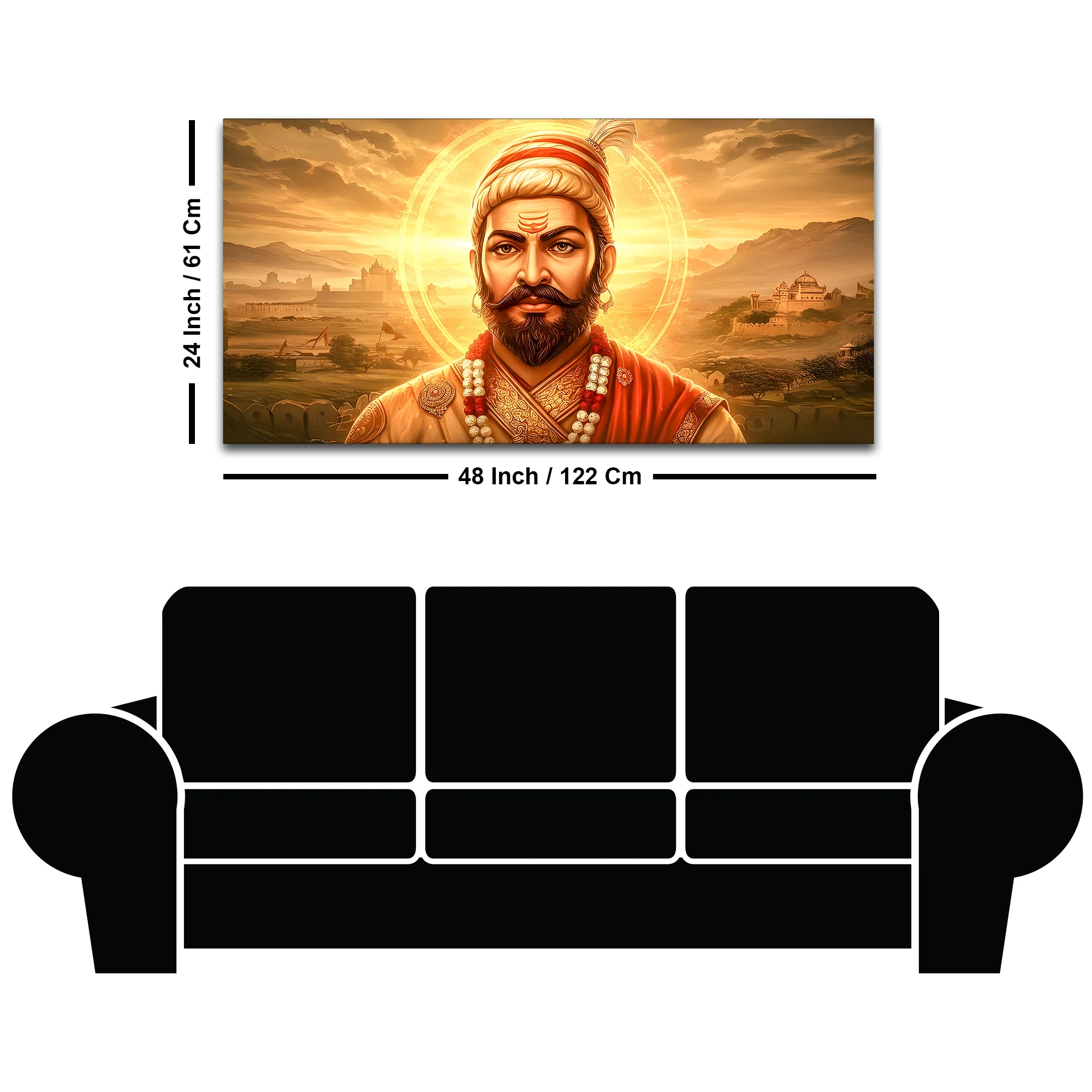 Royal Indian Chhatrapati Shivaji Maharaj Wall Art Painting - Image 8