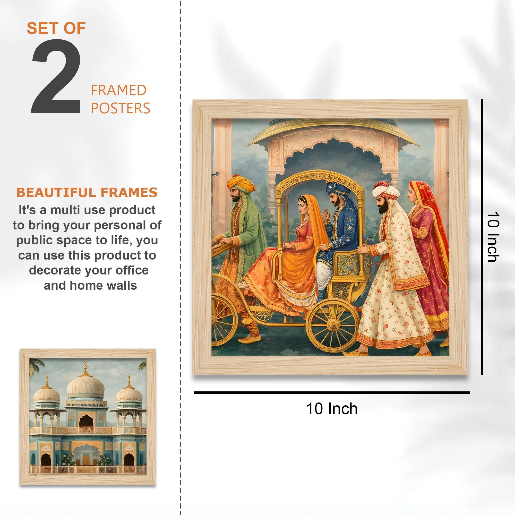 Royal Indian Maharaja Wall Frame Set of Four - Image 4
