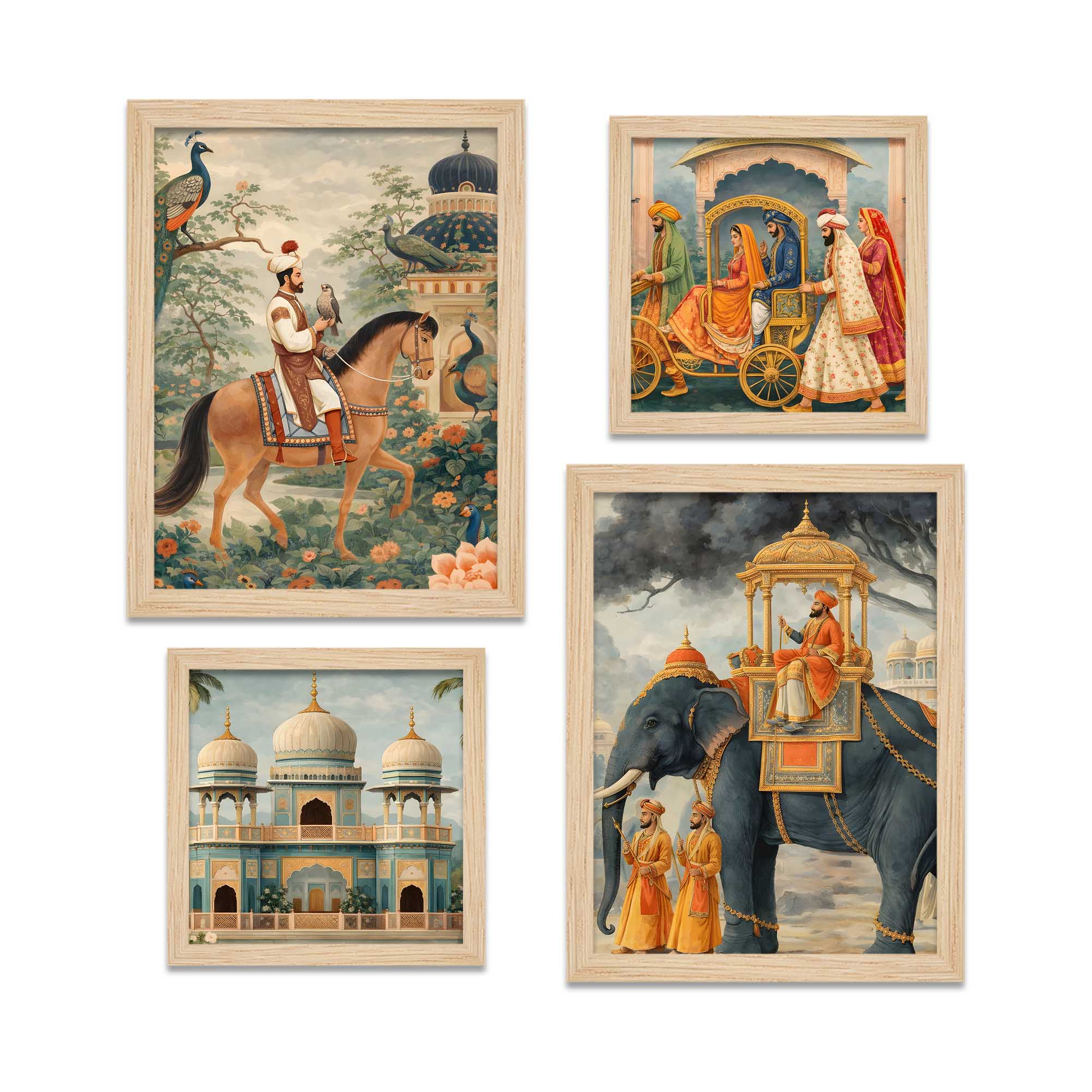 Royal Indian Maharaja Wall Frame Set of Four - Image 5
