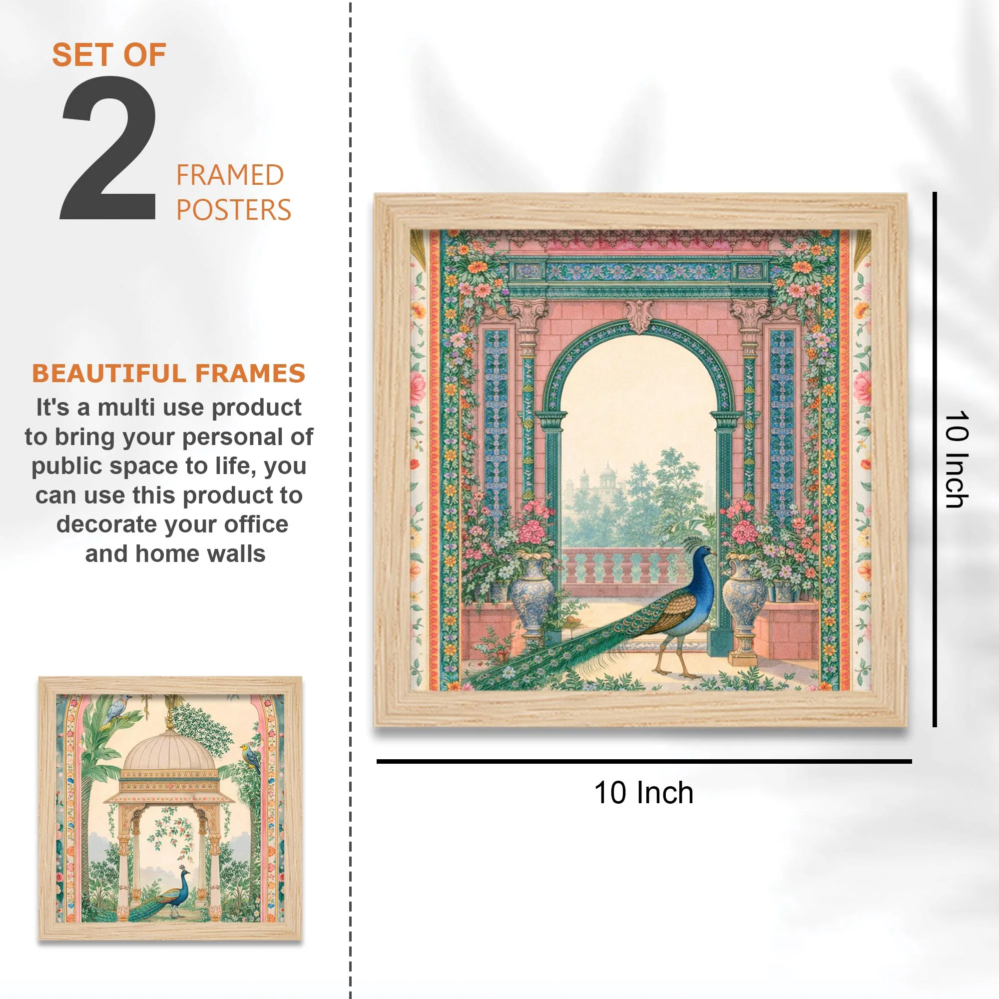 Royal Indian Miniature Art Wall Frame Set of Four - Image 4