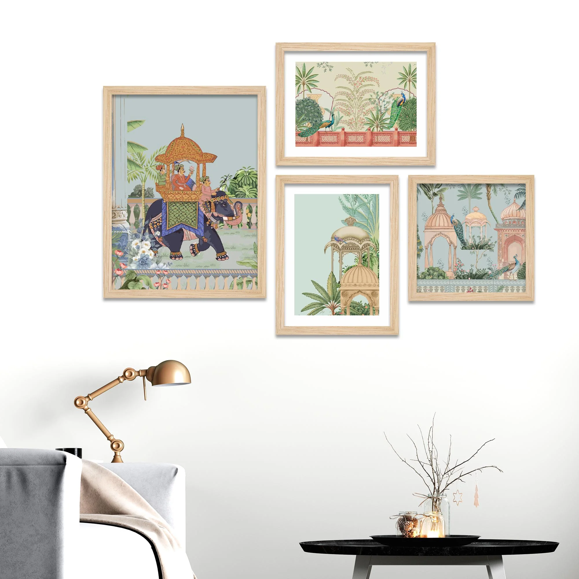 Royal Indian Palace Art Wall Frame Set of Four - Image 2