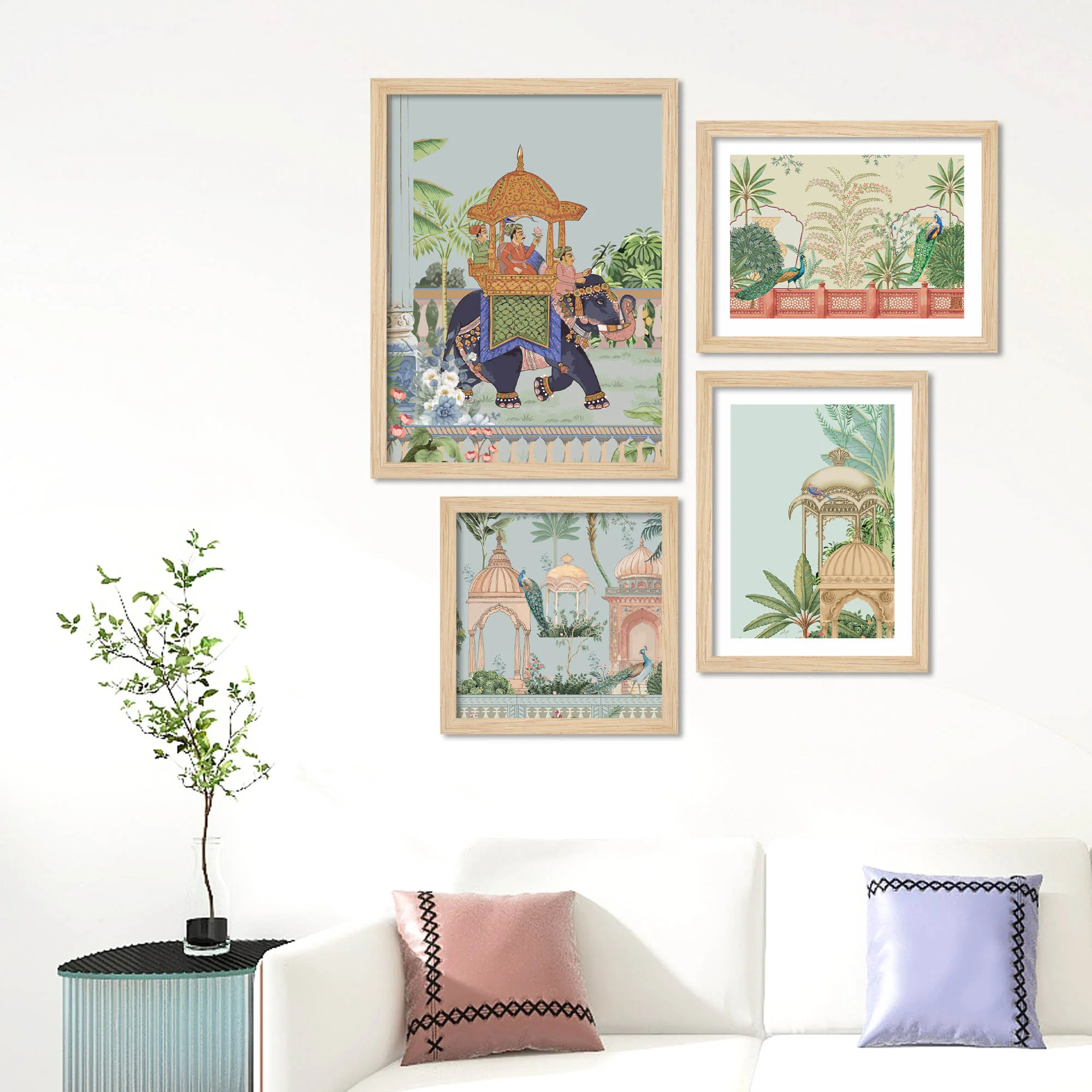 Royal Indian Palace Art Wall Frame Set of Four - Image 3