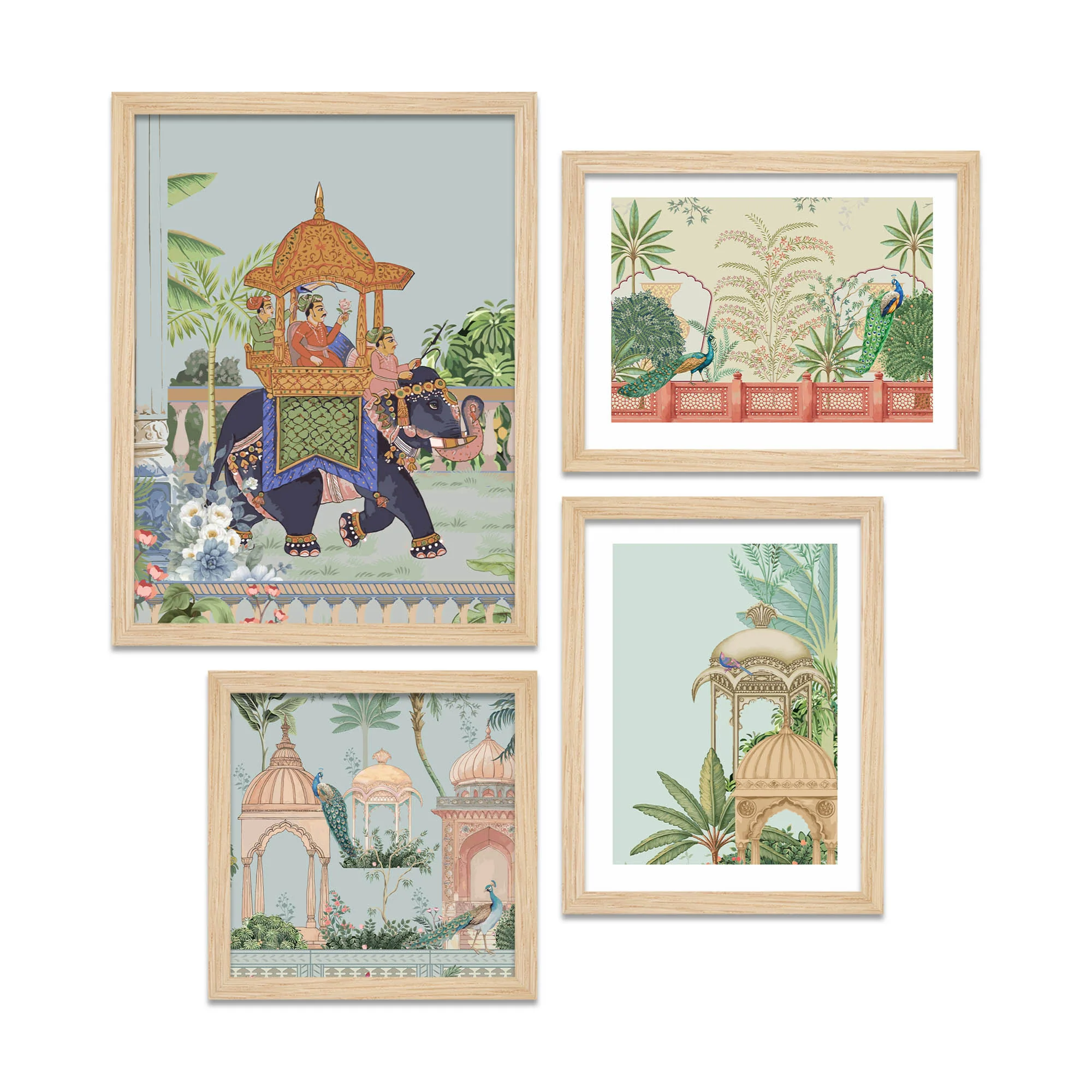 Royal Indian Palace Art Wall Frame Set of Four - Image 4