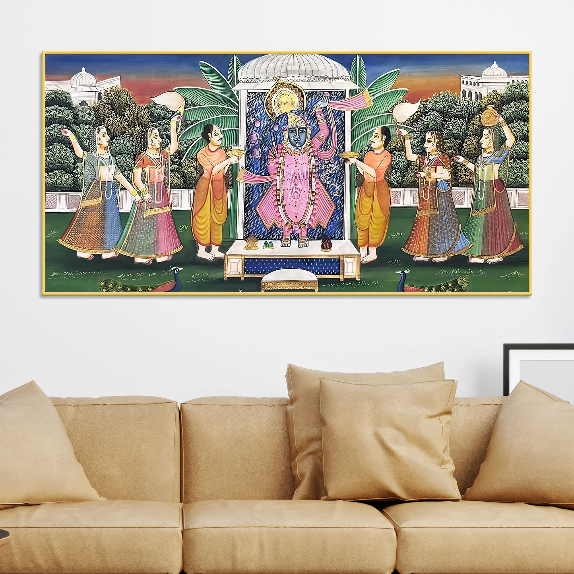 Royal Indian Pichwai Shreenathji Canvas Wall Painting