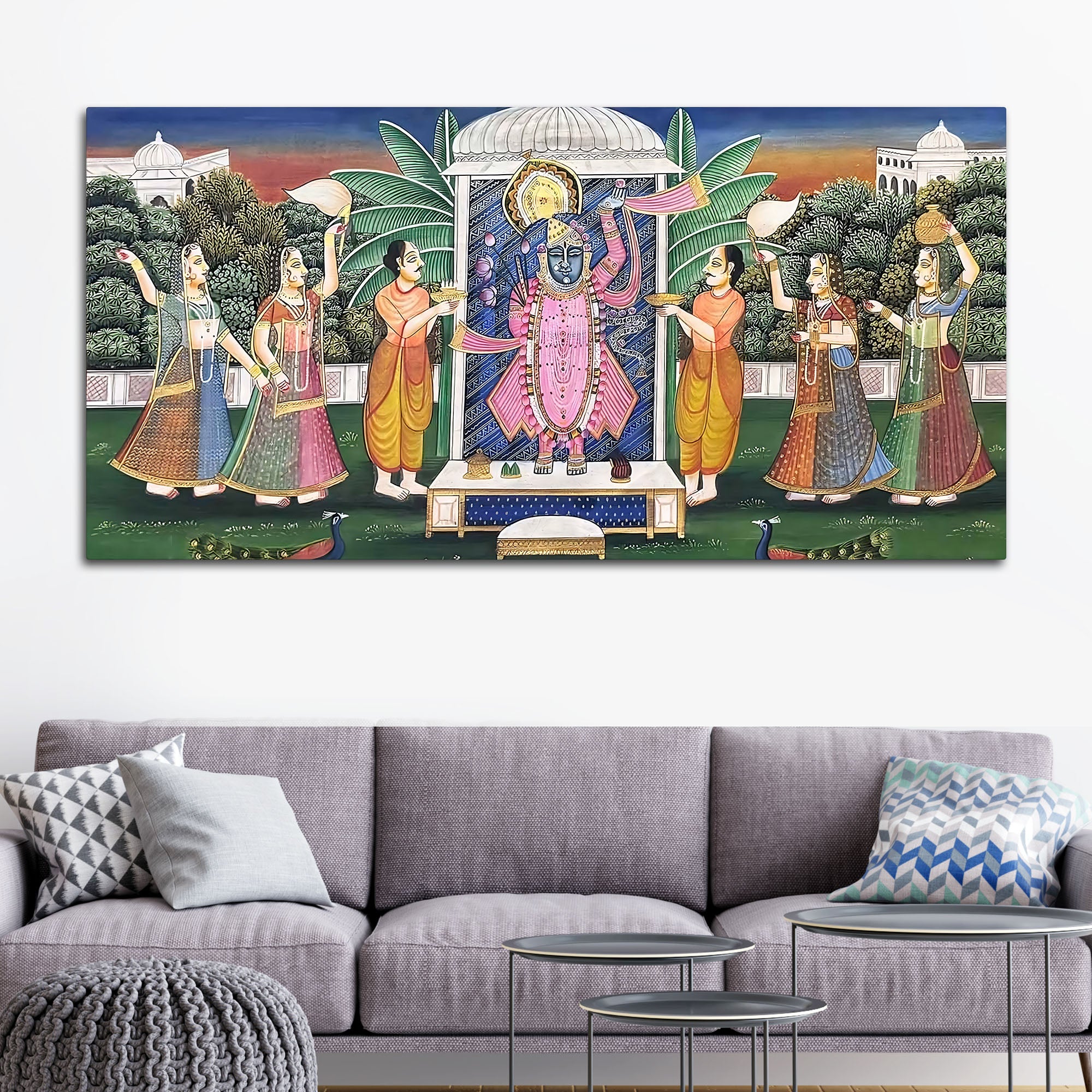 Royal Indian Pichwai Shreenathji Canvas Wall Painting - Image 3