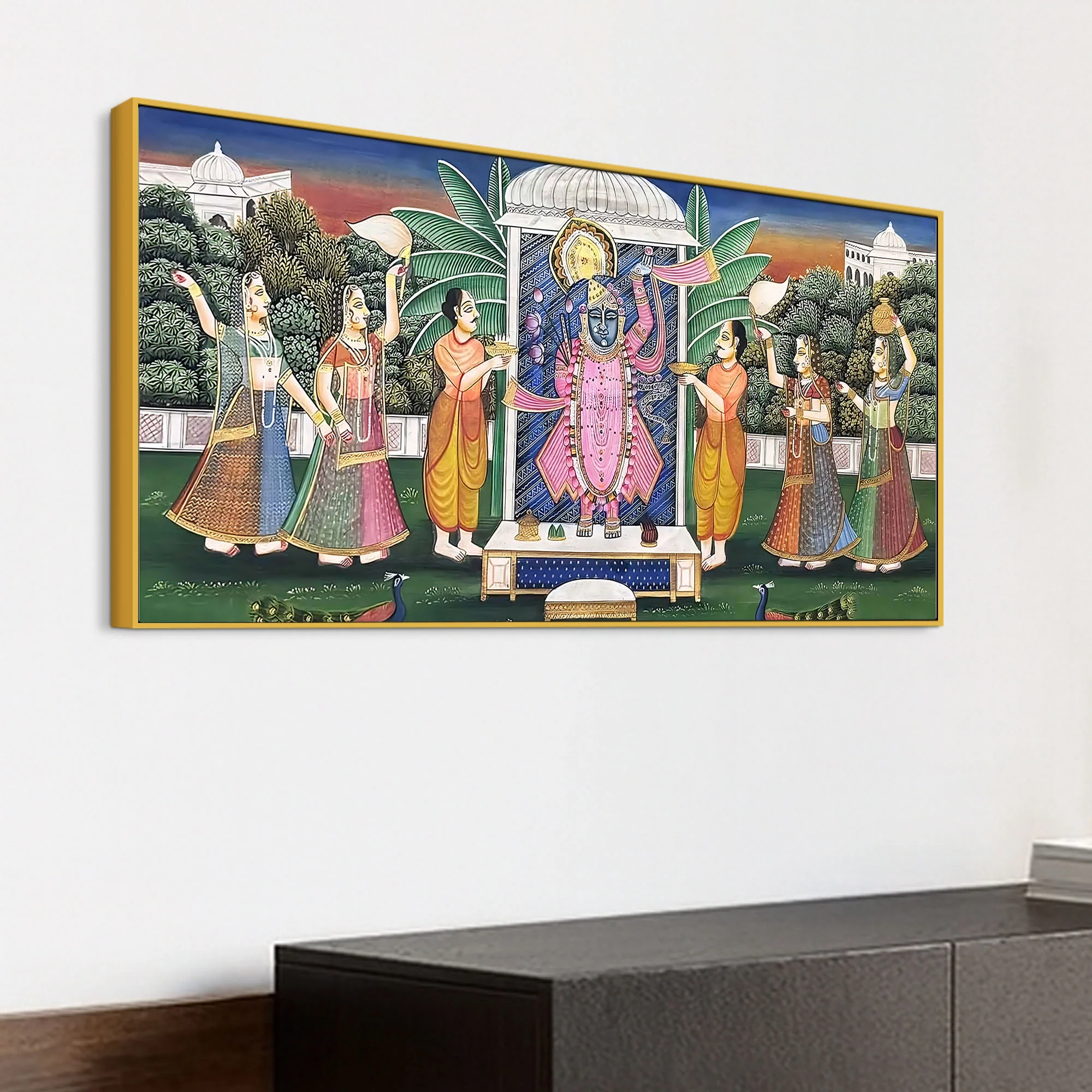 Royal Indian Pichwai Shreenathji Canvas Wall Painting - Image 5