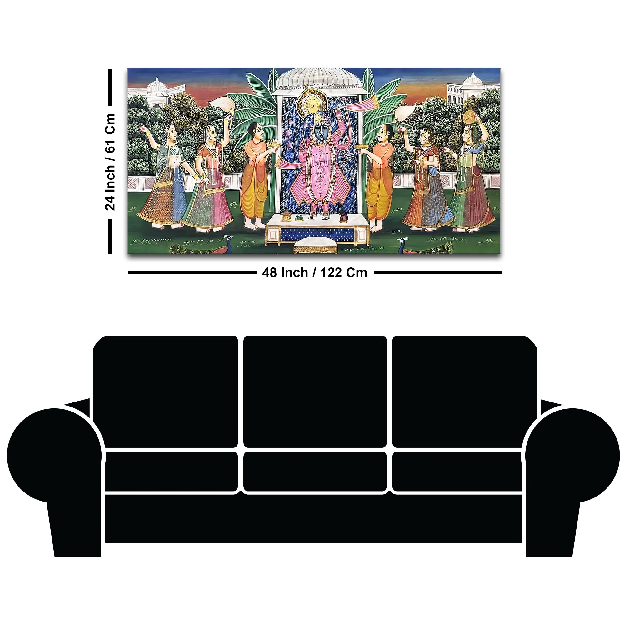 Royal Indian Pichwai Shreenathji Canvas Wall Painting - Image 8