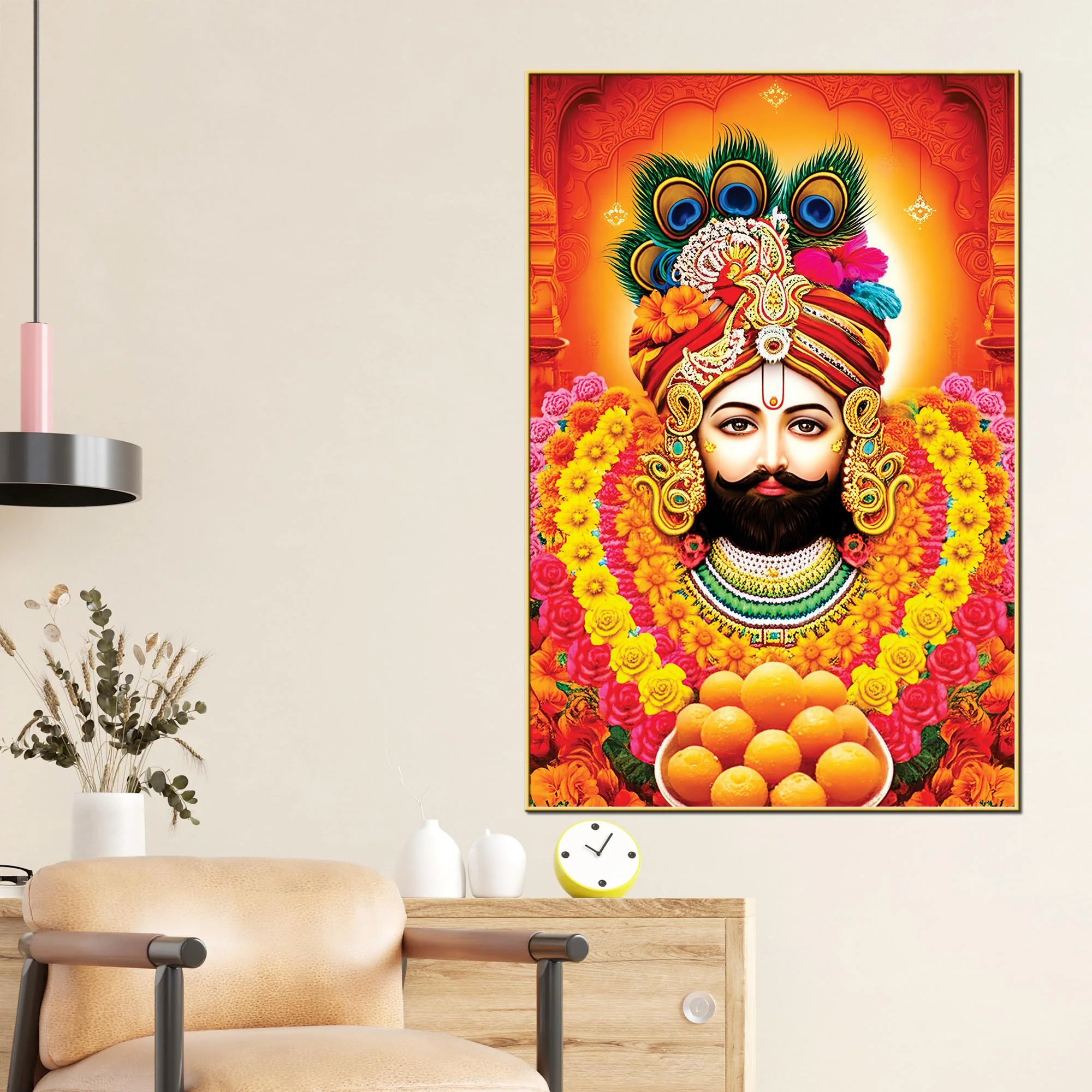 Royal Khatu Shyam Ji Canvas Painting | Traditional Wall Décor - Image 2