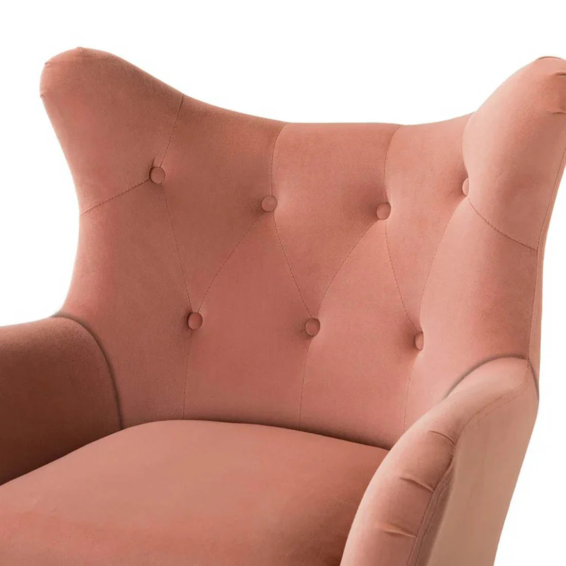 Royal Pink Comfortable Tufted Velvet Sofa Lounge Chair - Image 6