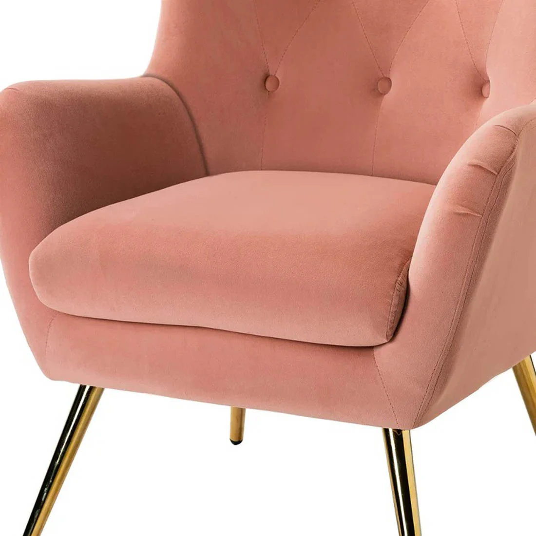 Royal Pink Comfortable Tufted Velvet Sofa Lounge Chair - Image 7