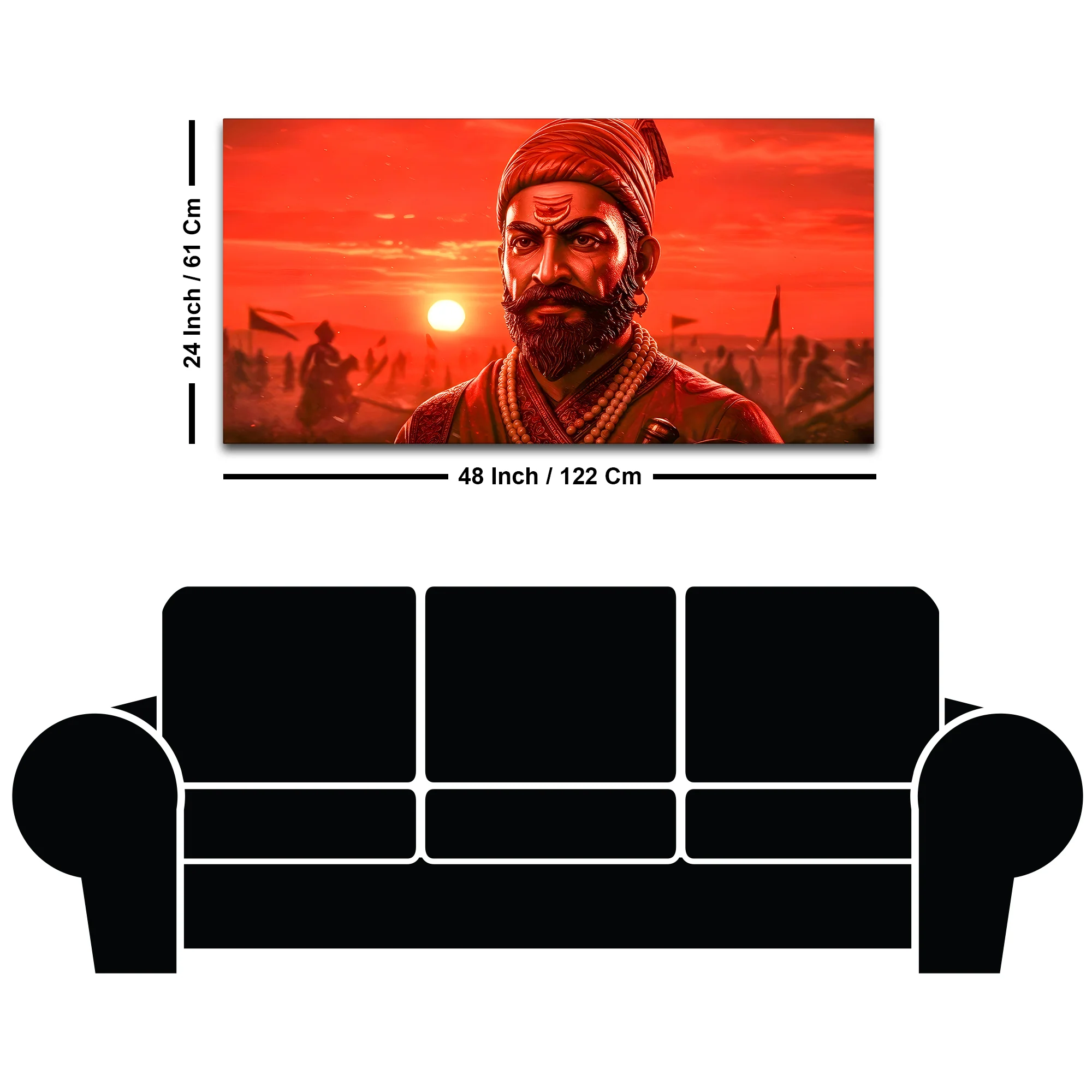 Royal Shivaji Maharaj Indian Wall Art Painting - Image 8