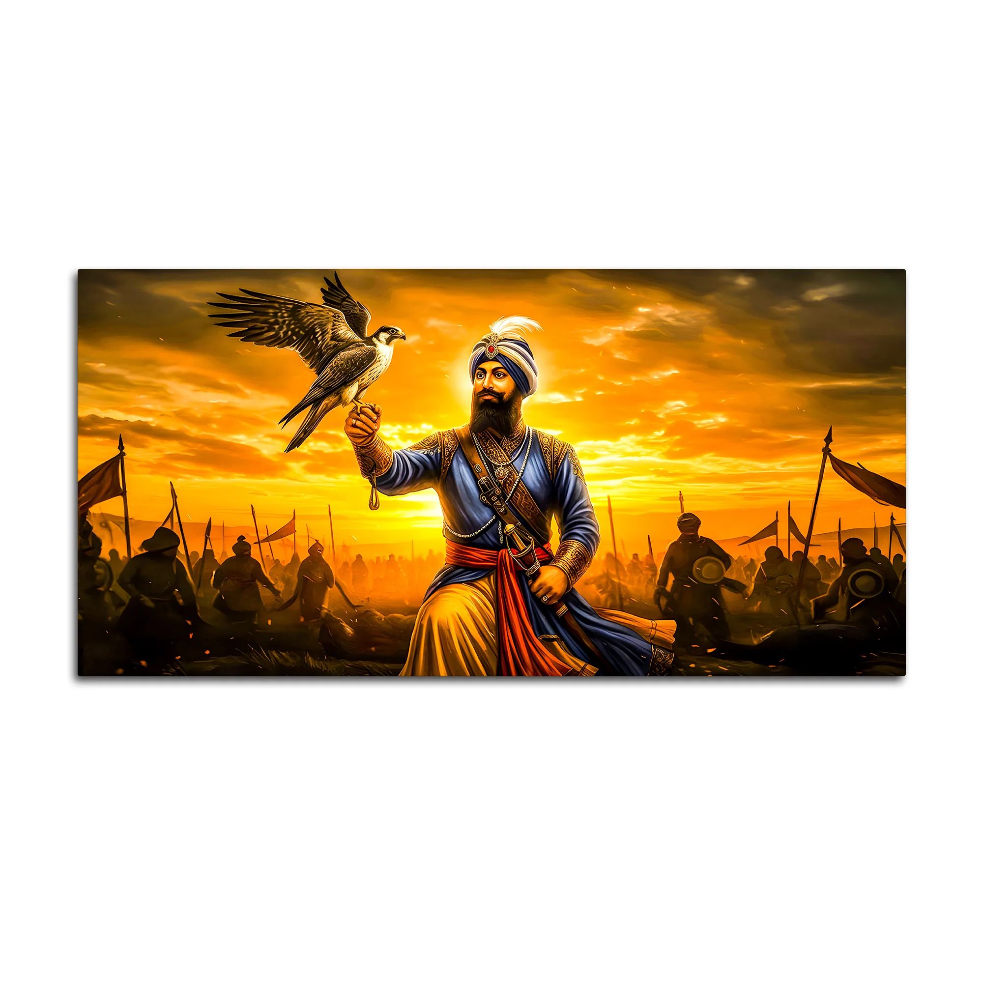 Royal Sikh Guru Warrior Canvas Painting for Living Room - Image 4