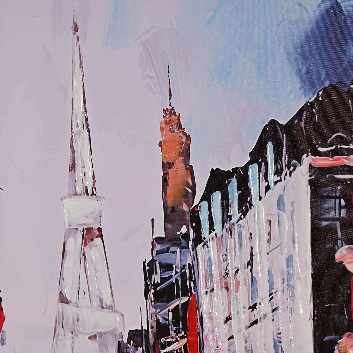 Rue de Paris Hand Painted Wall Painting with Floating Frame - Image 4