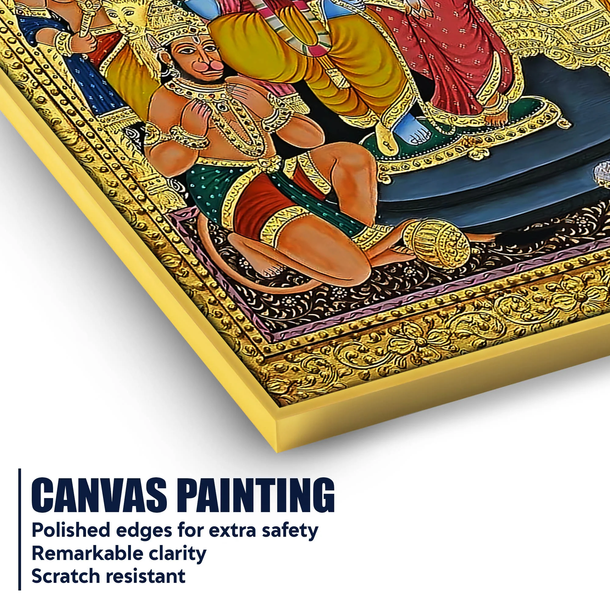 Sacred Sita Ram Family Portrait Temple Inspired Canvas Wall Painting - Image 4