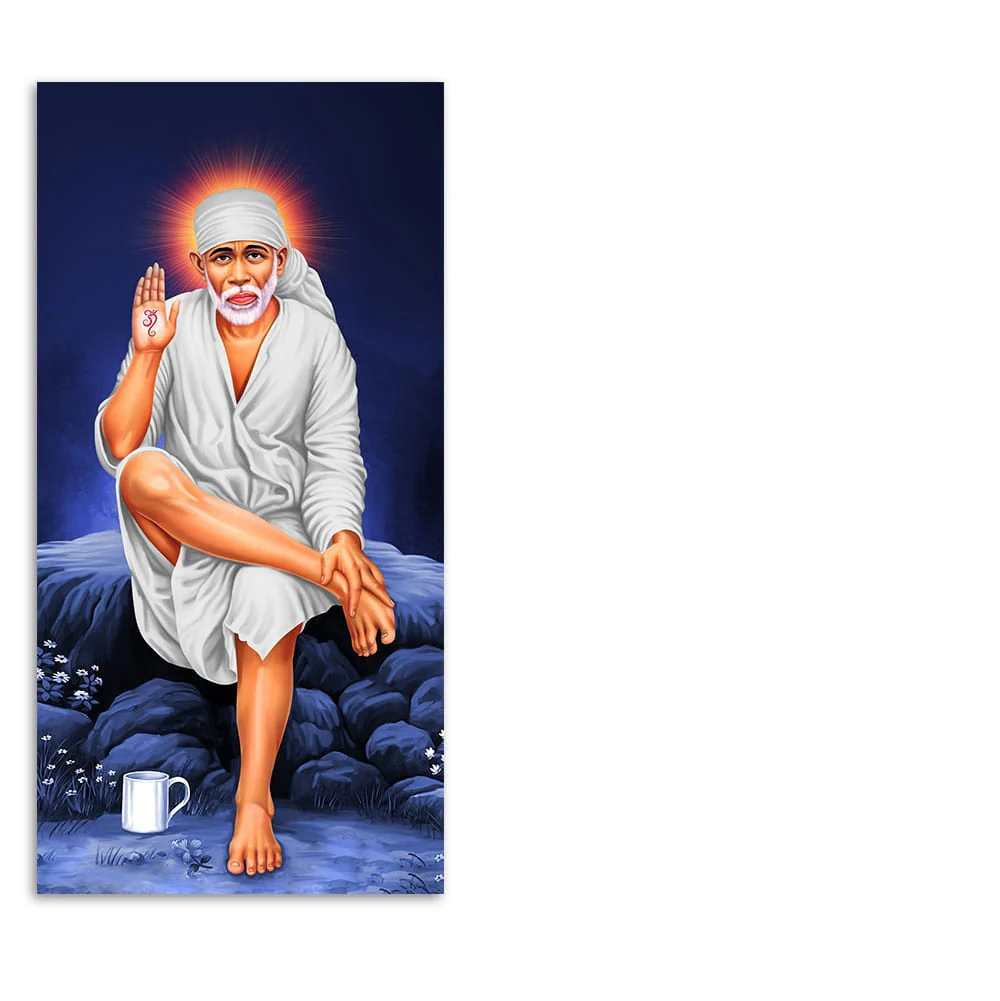 Sai Baba of Shirdi Premium Canvas Wall Painting - Image 4