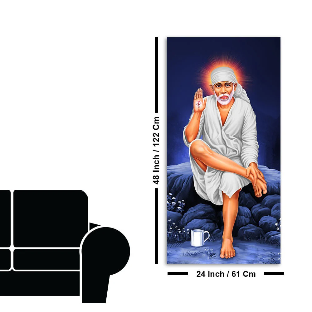 Sai Baba of Shirdi Premium Canvas Wall Painting - Image 7