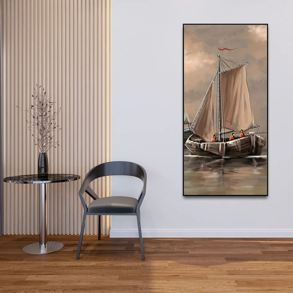 Sailing Boat on the Sea landscape Wall Painting - Image 3