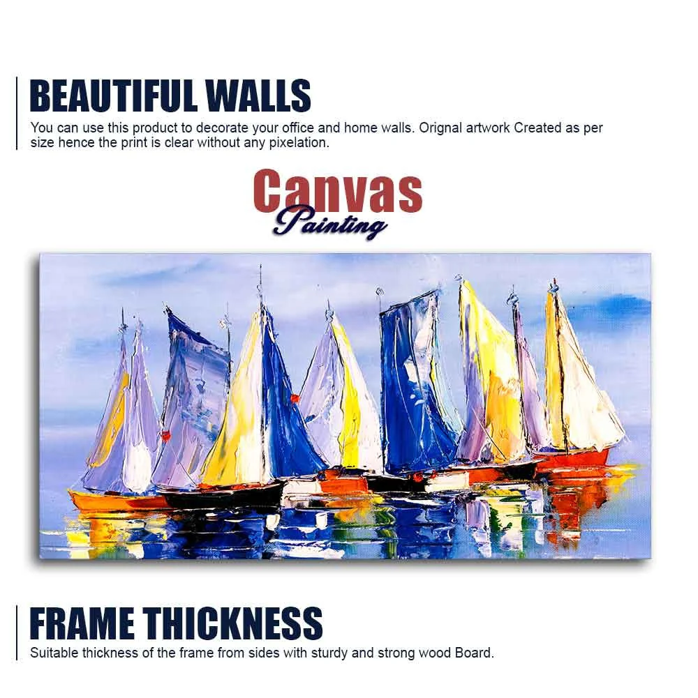 Sailing Boats in Ocean Canvas Wall Painting - Image 6