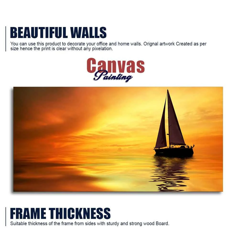 Sailing in Sunset Canvas Wall Painting - Image 6