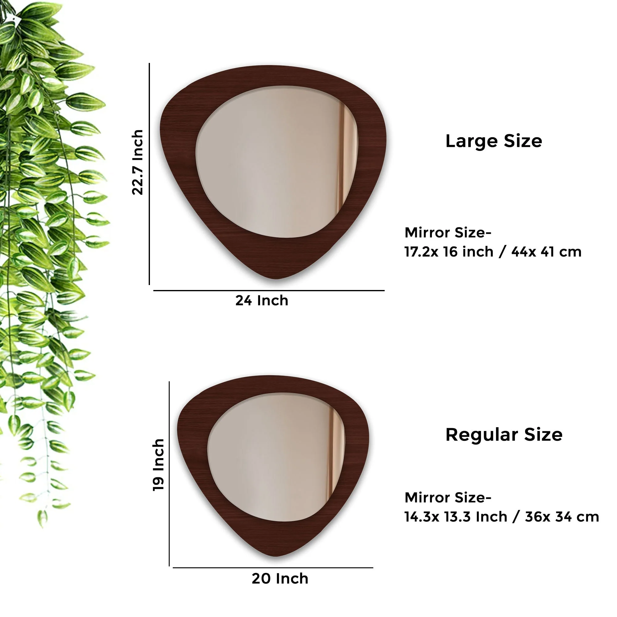 Scandinavian Classic Oval Shaped Wooden Wall Mirror - Image 3