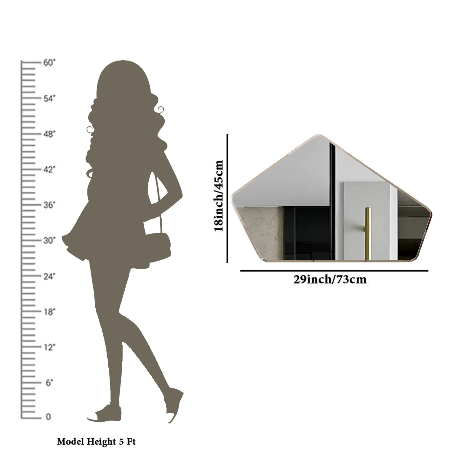 Scandinavian Frameless Beveled Geometrical Shaped Mirror - Image 4