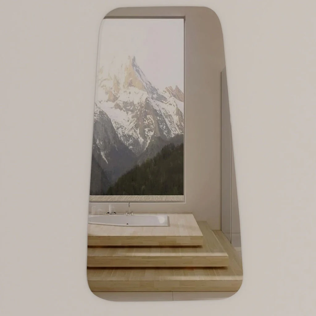 Scandinavian Frameless Beveled Tapered Shape Mirror - Image 3