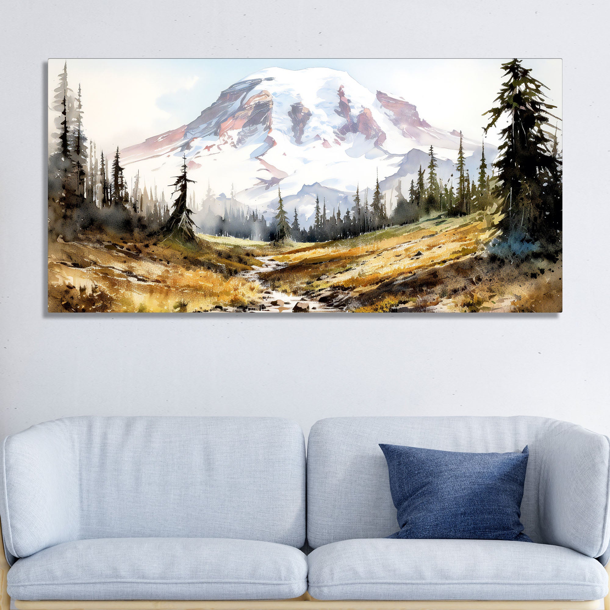 Scenery of Mountain Stream Canvas Wall Painting - Image 3