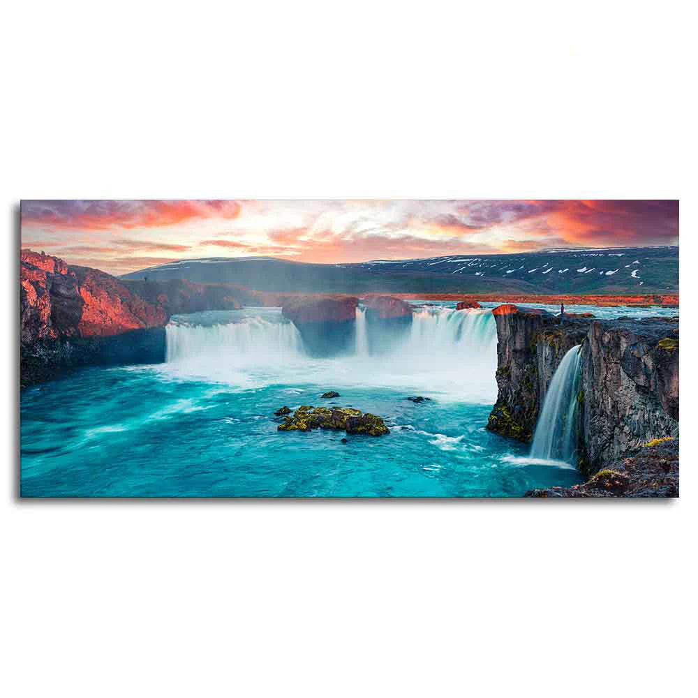 Scenery of Waterfall In Forest Premium Wall Painting - Image 5