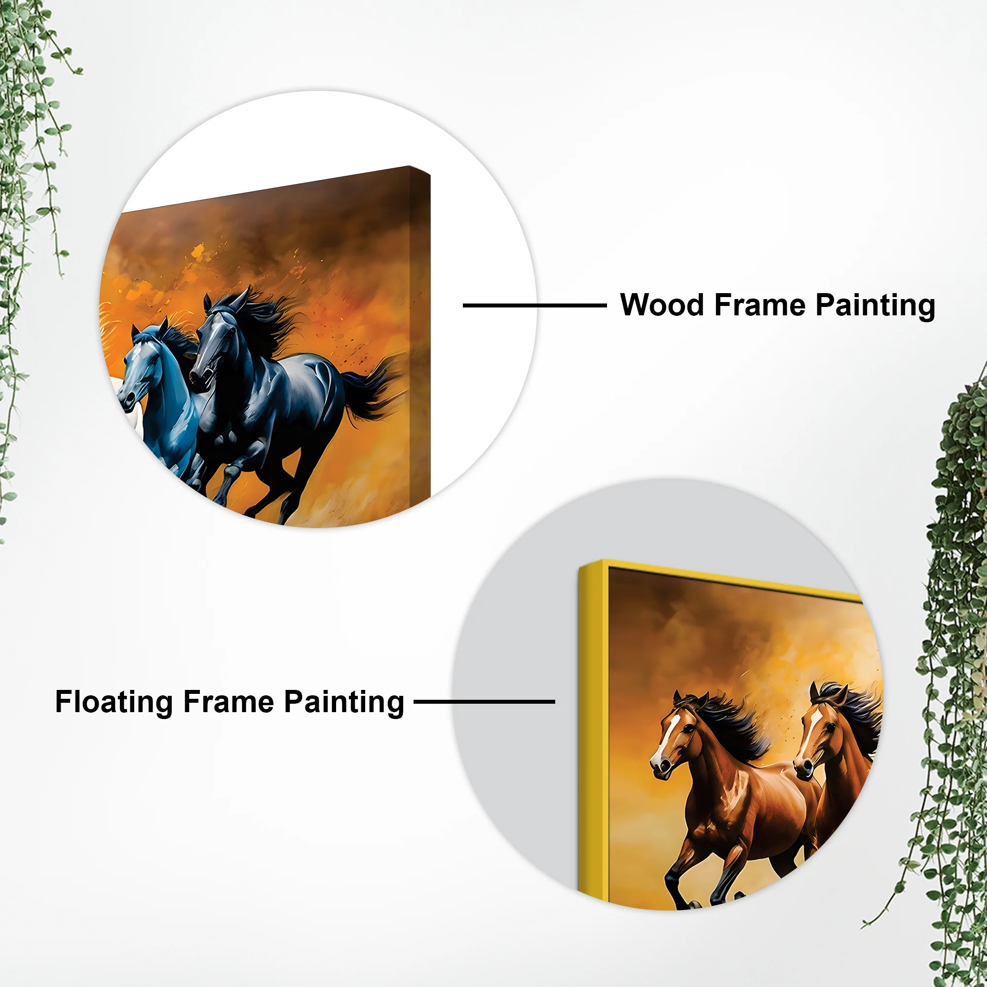 Scenic view of Seven Horses Running Canvas Wall Painting - Image 5