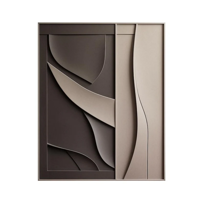 Sculptural Wall Decor with Geometric and Organic Elements - Image 4
