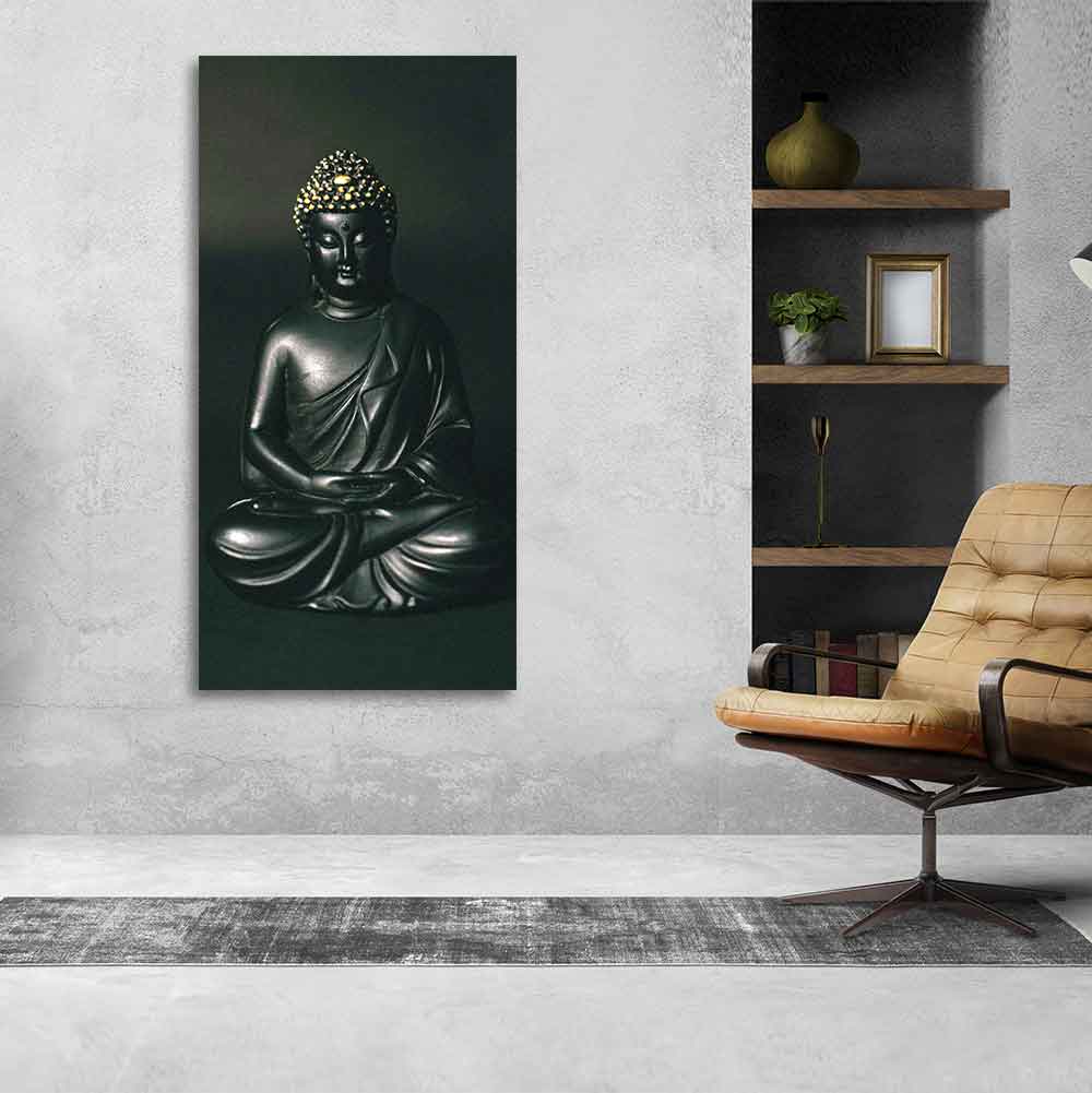Sculpture of Gautam Buddha Canvas Wall Painting - Image 3
