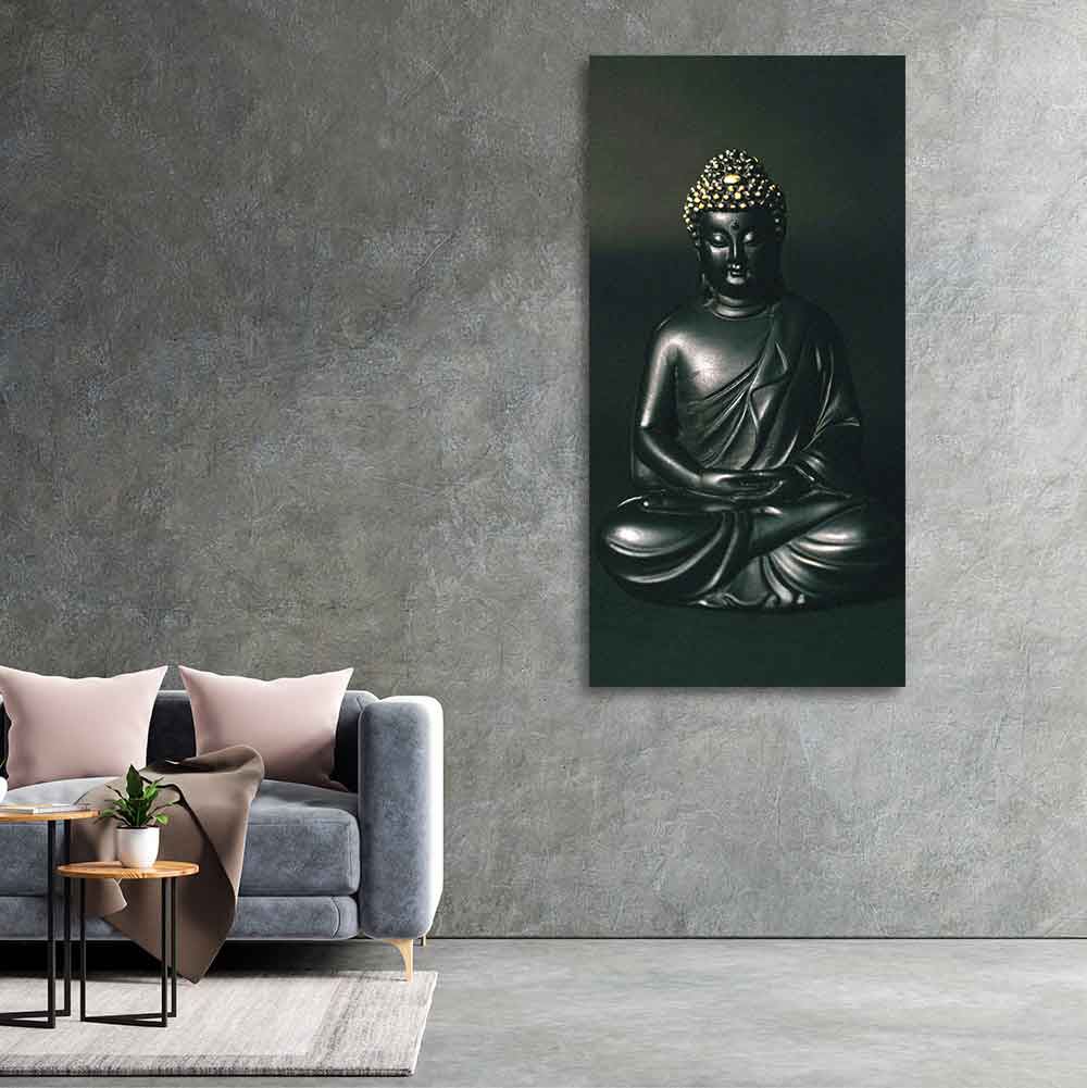 Sculpture of Gautam Buddha Canvas Wall Painting - Image 4