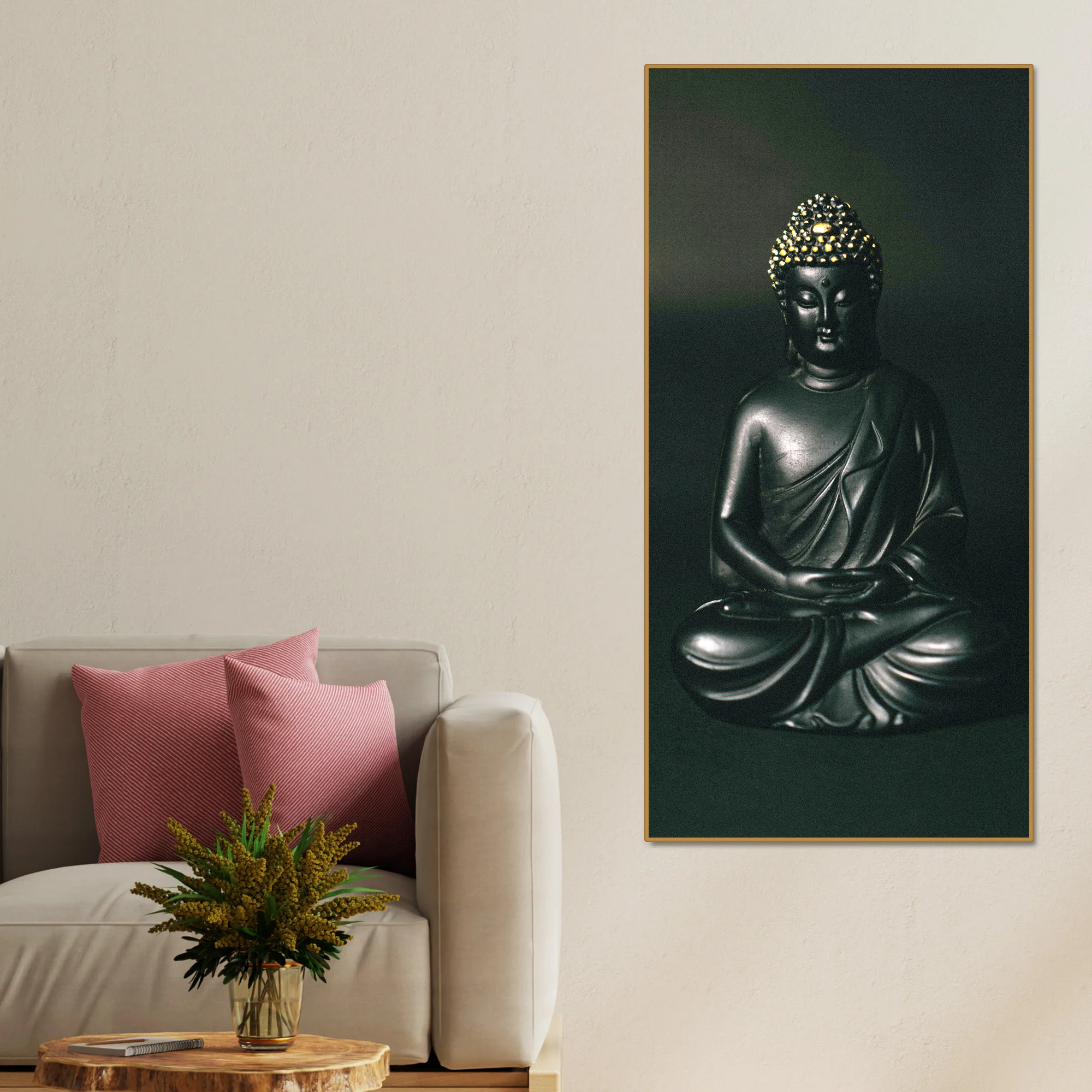 Sculpture of Gautam Buddha Canvas Wall Painting - Image 5
