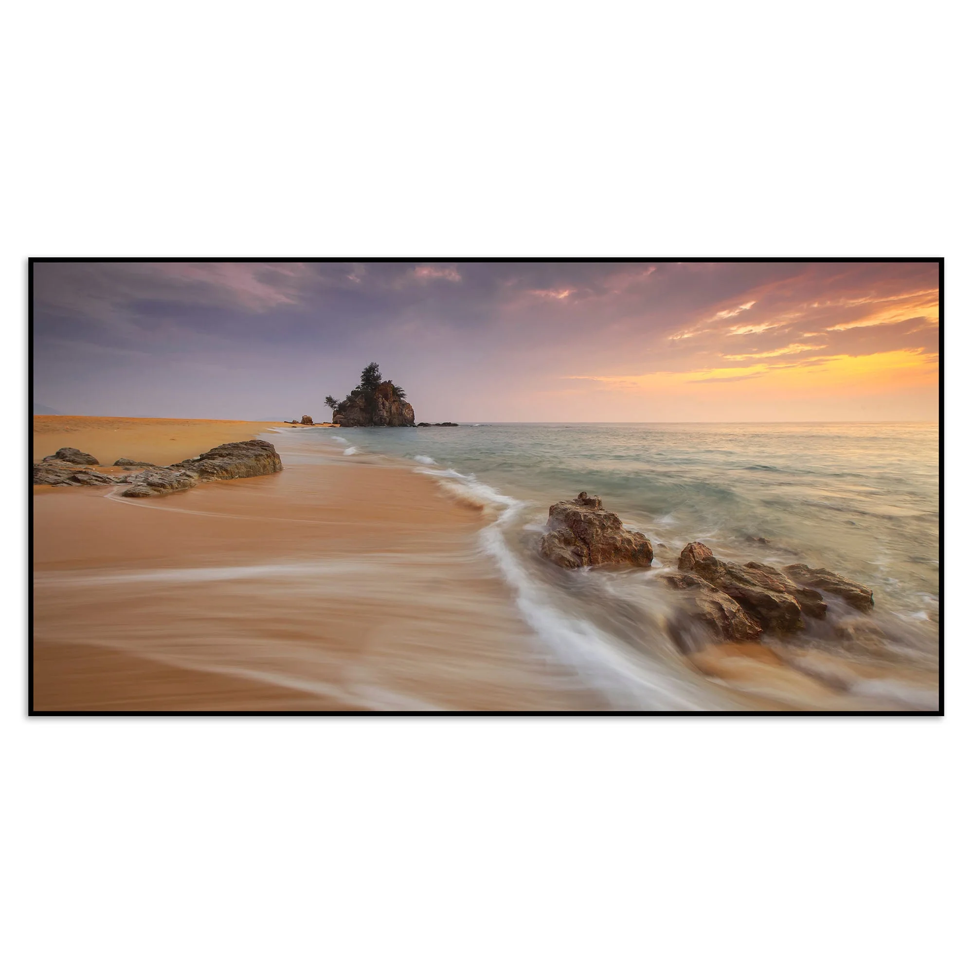 Sea Bay Sunset Colorful Frame Wall Painting - Image 5
